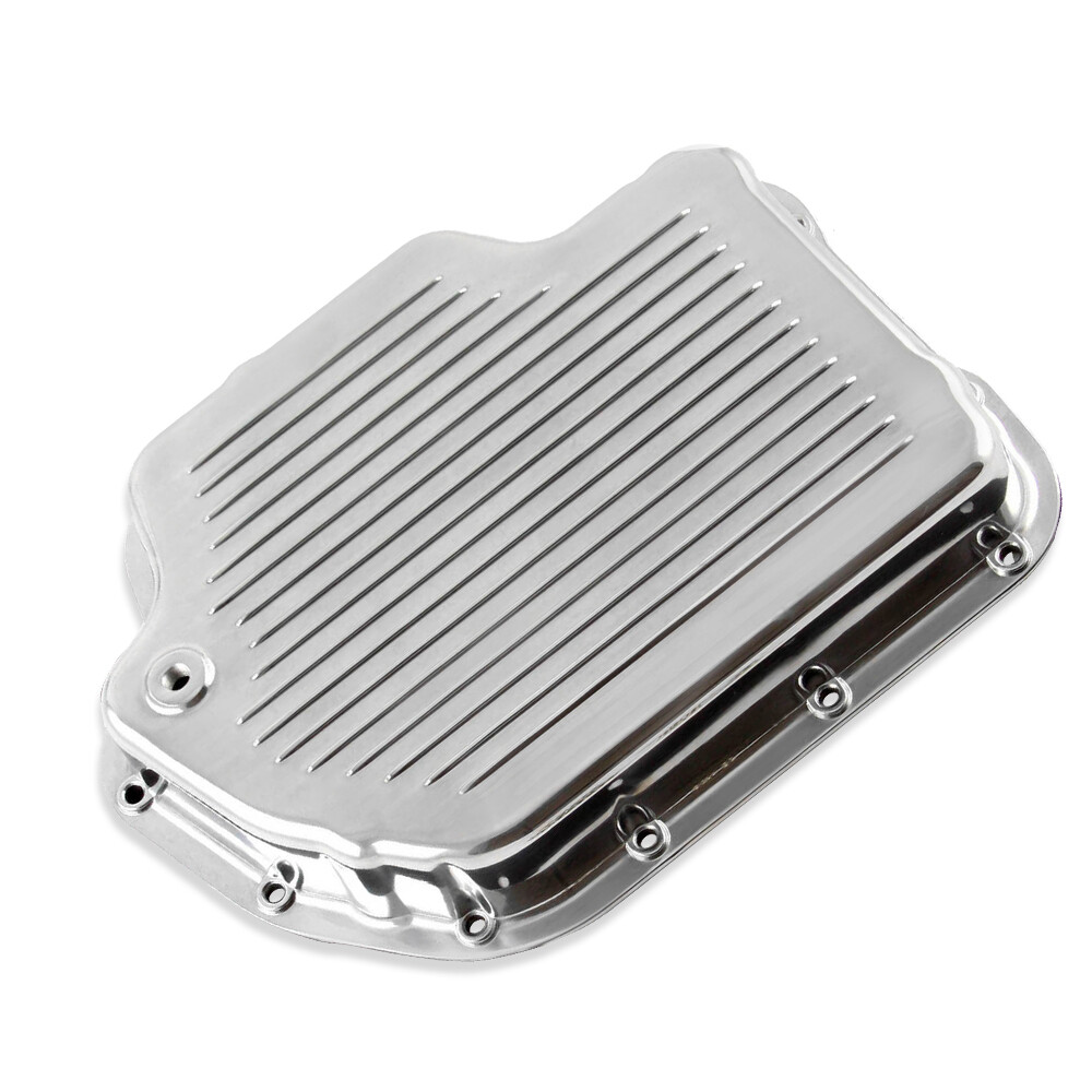 Turbo TH400 Finned Aluminum Transmission Oil Pan Set 2 1/2" Polished w