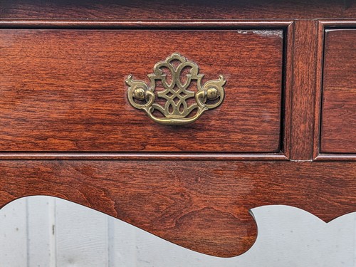 Vintage Pennsylvania House Cherry Wood Sofa Console Table, Queen Anne, 3 Drawers - Picture 15 of 19