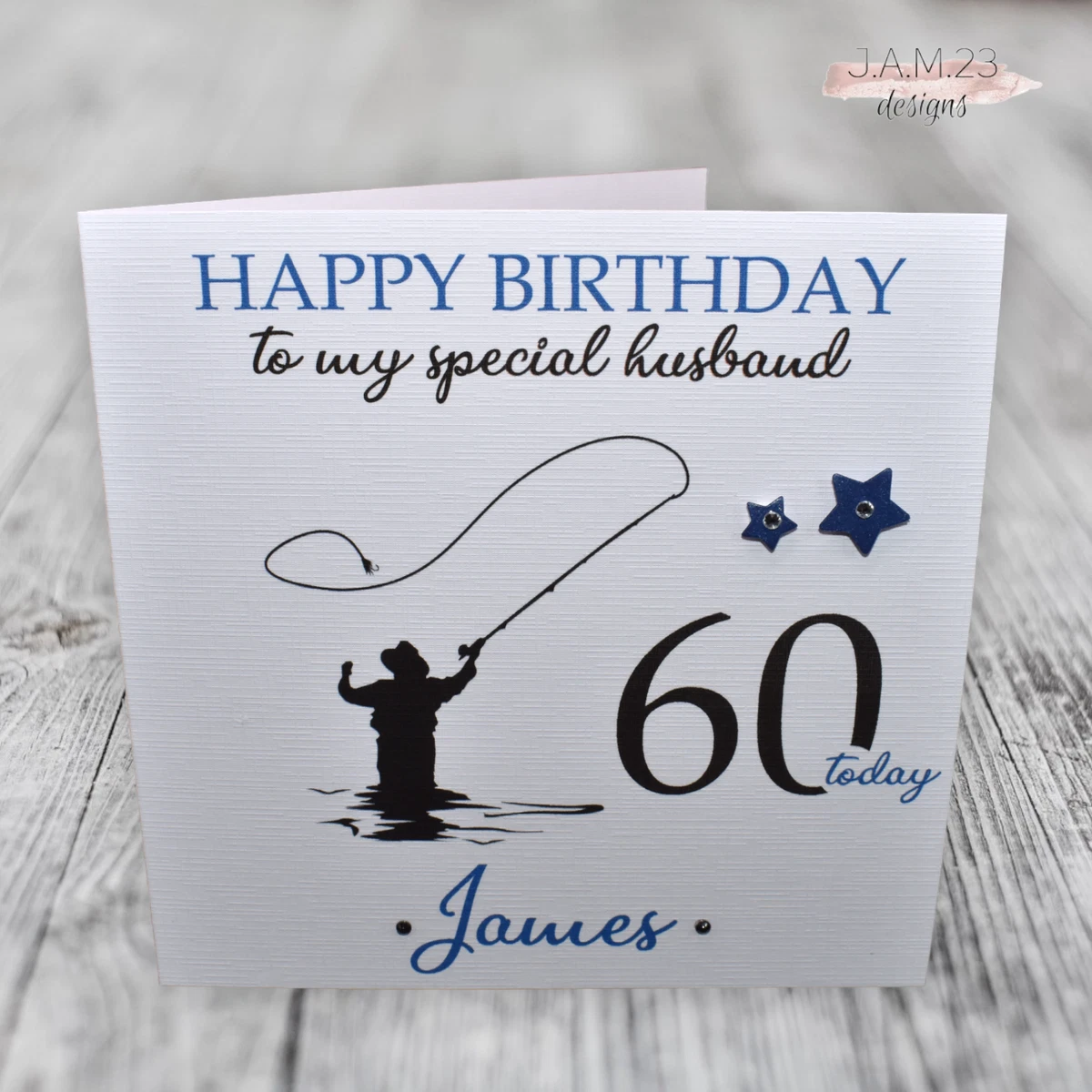 Personalised Male Fly Fishing Birthday Card 30th 40th 50th 60th 70th  Husband Son