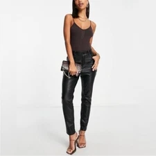 Commando black faux leather 5 pocket pants