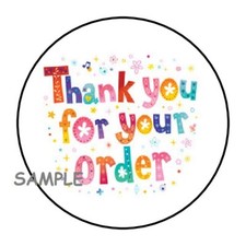 30 THANK YOU FOR YOUR ORDER ENVELOPE SEALS LABELS STICKERS 1.5" ROUND PACKAGE