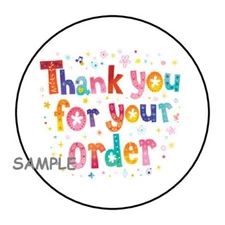 30 THANK YOU FOR YOUR ORDER ENVELOPE SEALS LABELS STICKERS 1.5" ROUND PACKAGE