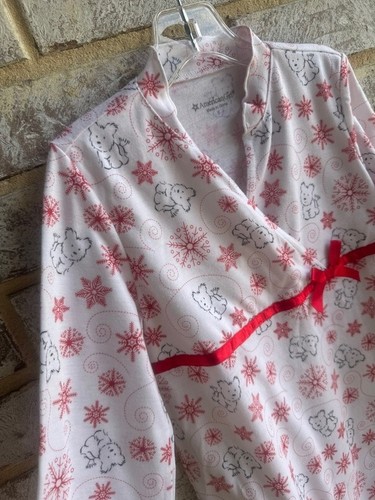 American Girl Long Sleeve Bears and Snowflakes Sleep Dress Girls Size S - Picture 5 of 9