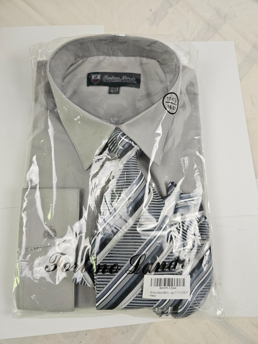 fortino landi dress shirts Amazon.com: Fortino Landi Men's Long Sleeve Dress Shirt with Matching Tie  and Handkerchief (15-15.5 Neck 34/35 Sleeve (Medium), Black) : Clothing,  Shoes & Jewelry