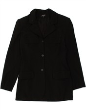 Kookai Womens 3 Button Blazer Jacket Eu 38 Medium Black Wool Aj13