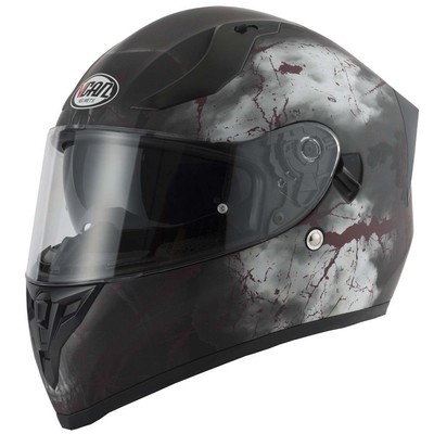 VCAN H128 Rage Integralhelm Motorrad Sturzhelm Moped Lightning schwarz grau