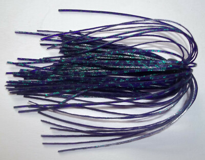 5 Custom Made D&J Lures Silicone Skirts(Purple/Green Glitter)Bass Fishing-''NEW''