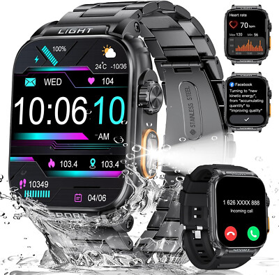 Smartwatch Herren Damen mit Telefonfunktion Armbanduhr für iPhone Samsung Huawei