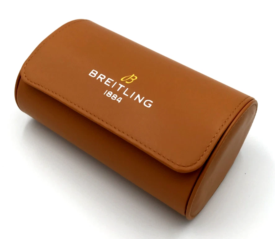 Breitling Brown Faux Leather Watch Roll Display Holds 2 Watches - Image 2 of 4