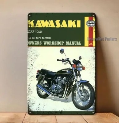 Kawasaki 650 Four Motorcycle Metal Poster - Tin Metal Signs