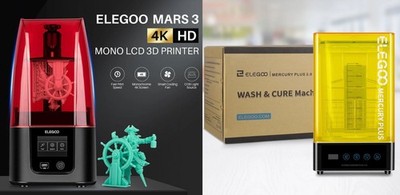 Elegoo Mars 3 MSLA 3D Printer & Mercury Plus 2.0 Wash & Cure Station