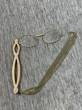 Antique Lorgnette Folding Glasses Society 1/10 12k Gold Gilled Ornate Victorian