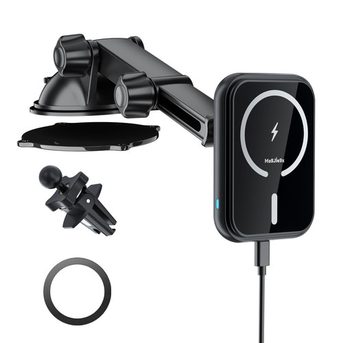 for MagSafe Car Mount Charger, (15W Fast Charging) Magnetic Wireless Charging...
