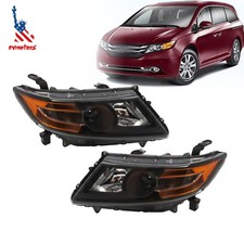 Left+Right Side For 2011-2017 Honda Odyssey Headlights Headlamps Replacement