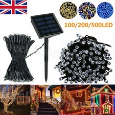 Solar Fairy String Lights 100/200/500 LED Outdoor Garden Christmas Wedding Decor