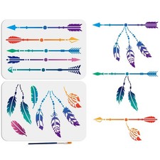 MAYJOYDIY 2pcs Bow and Arrow Feather Tribal