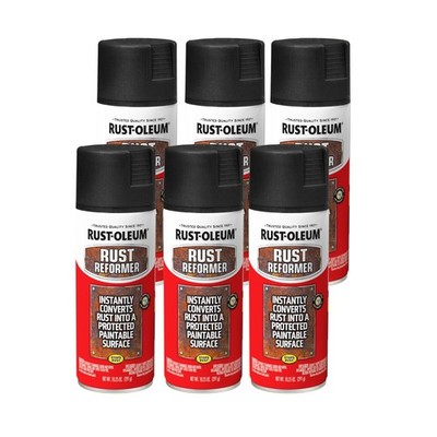 248658-6PK Stops Rust Reformer Spray Paint 10.25 oz Black 6 Pack