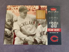 2006 Fleer Greats of the Game Decade Greats Earl Averill GU Bat Relic Cleveland 