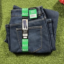 Well Worn Women's Wide Leg High Rise Jeans, Dark Blue, Size 12/32 inseam 31.5 