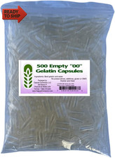 Capsule Connection Usa-Made 500 Bulk Empty Gelatin Capsules, 00 Size Resealable