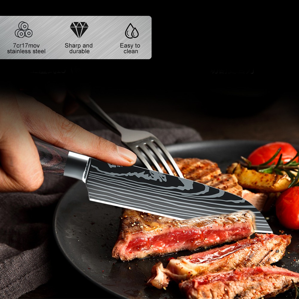 5 Inch Santoku Knife Kitchen Chopping Knives for Vegetable Fruit Cutting Slicing