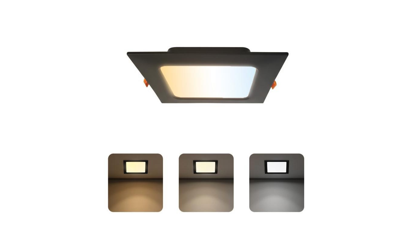 8683684228612 Oprawa podtynkowa downlight LED, 12W, 1050lm, IP20, CCT, kwadratow