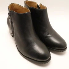 Samuel Hubbard Women's 8 W 'Valencia' Ankle Boot Black Leather Zipper Boots