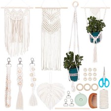 8 in 1 DIY Macrame Kit All in One Macrame Kits for Adults Beginners White Mac...
