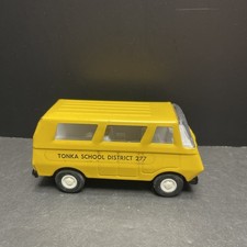 Tiny Tonka Pressed Steel School Bus District 277 Made in USA Yellow