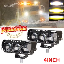 Snow plow 2X 4"INCH LED WORK LIGHTS lamp truck tractor headlight tractor suv utv