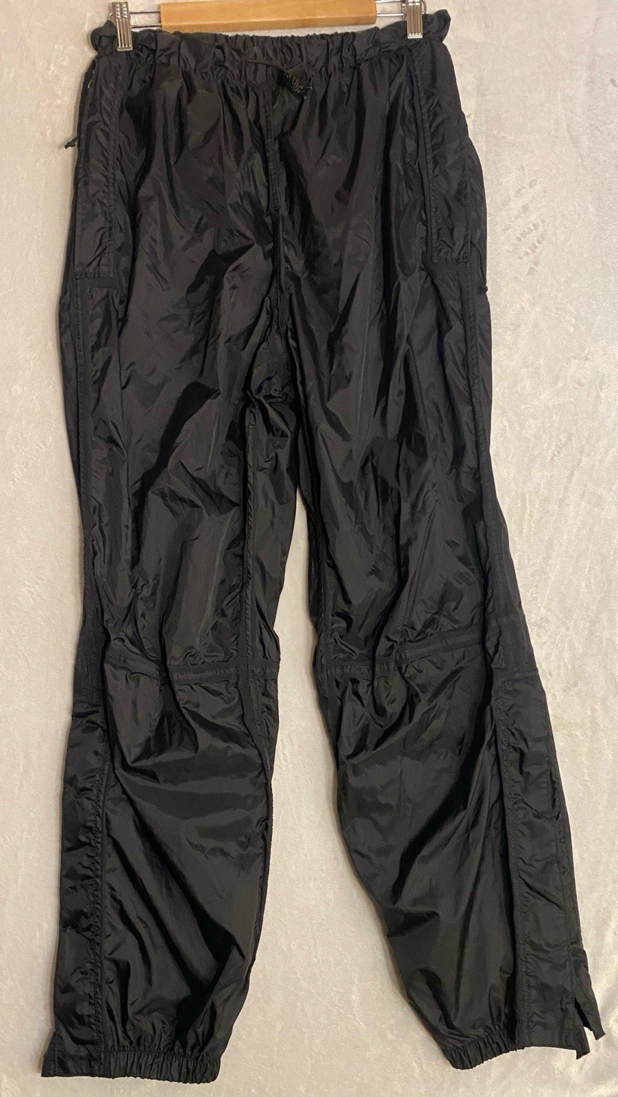 Red Ledge Men’s Rain Pants Taped Seams Snap Bottom Casual Packable Black Size M