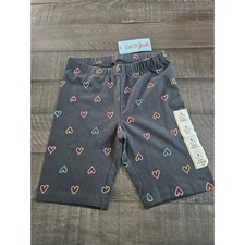 Cat  Jack Girls Hearts Bike Shorts Size 6/7 NWT Grey Multi-colored Cotton Soft