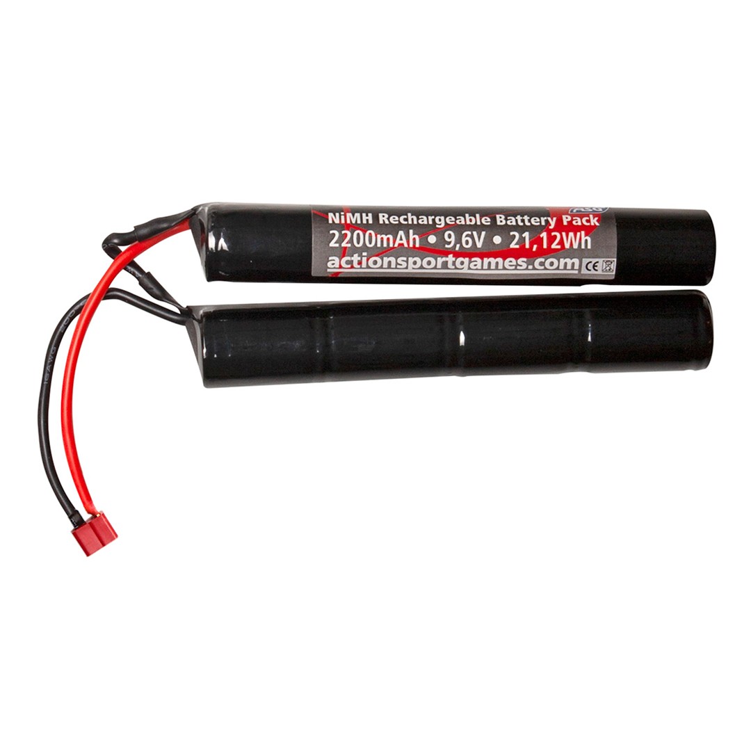 ASG Airsoft Rechargeable Battery Crane Stock 9.6V 2200mAh NiMH T-Plug Deans