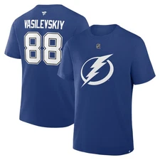 Men's Fanatics Andrei Vasilevskiy Blue Tampa Bay Lightning Authentic Stack Name