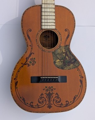 Beautiful Rare Vintage 1930s Regal Parlor Guitar W/ Pearloid