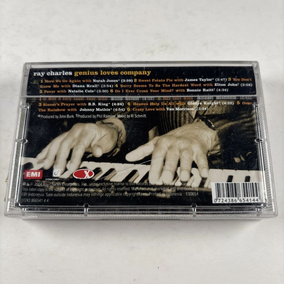 Ray Charles Genius Loves Company 2004 cassette Elton John Willie Nelson - Image 2 of 4