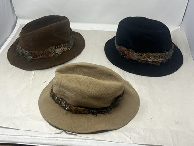 Lot Of 3: Vintage Men s Makins Neiman Marcus Felt Fedora Hats