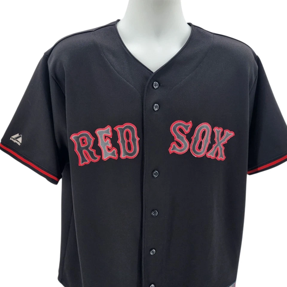 Majestic Mens Large Jersey Adrian Gonzalez #28 Boston Red Sox Black Red Baseball - Image 2 of 4