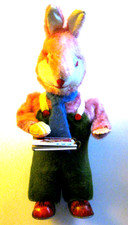 Vintage 1950's Reading Bunny Wind-up Toy By Alps Near Mint Condition WORKS  