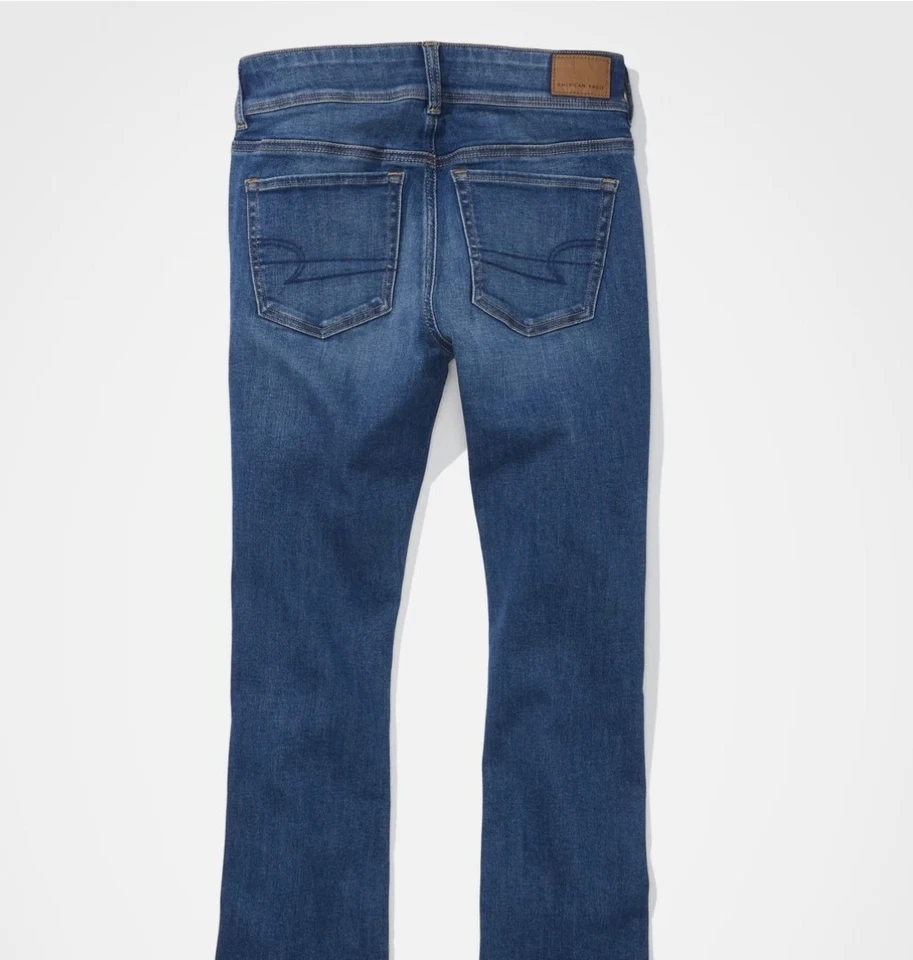 American Eagle Kick Boot Flared Jeans UK Size 10 Long Leg NWT Indigo Stretch - Image 4 of 4