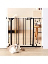 Baby Gate Extra Wide 29.5-39" Black Auto Close Pet Dog Safety Gate for Stairs
