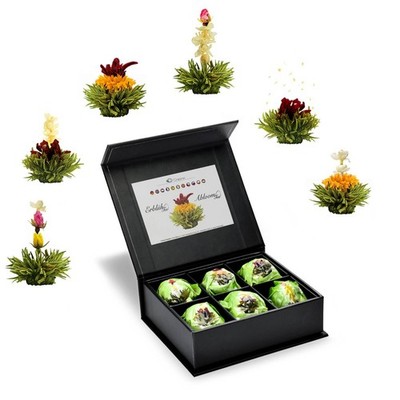 Creano Teeblumen Geschenkbox grüner Tee, 6 Sorten in edeler Magnetbox