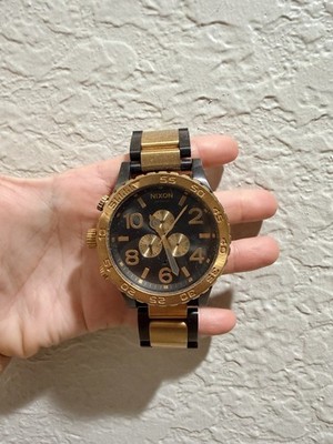 Nixon NIXON watch 51-30 CHRONO A083-595 GUNMETAL/GOLD A083595 TI