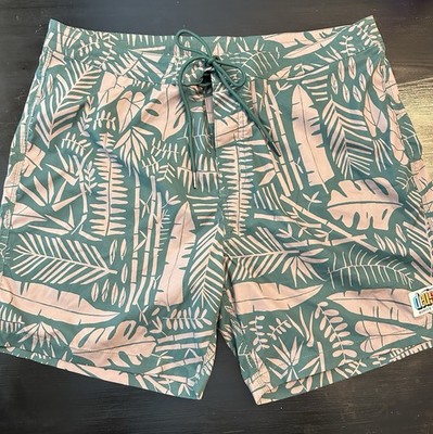 Deus Ex Machina Shorts Mens 38 Green Boardshort All Over Print