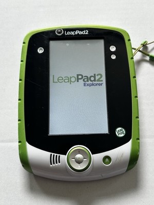 LeapFrog LeapPad2 Explorer Kids Tablet Green White With Stylus Tested & Working