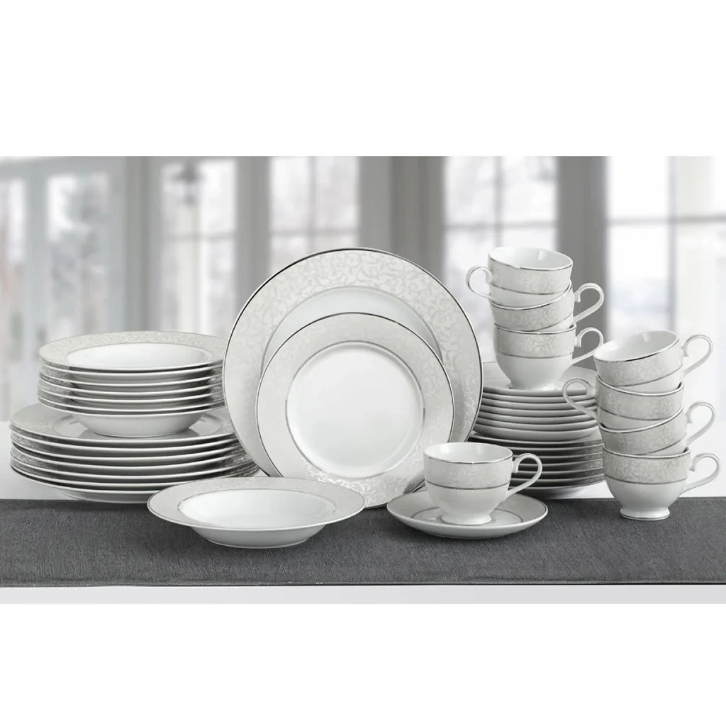 Mikasa Parchment 40-Piece Porcelain Dinnerware Set, Service 