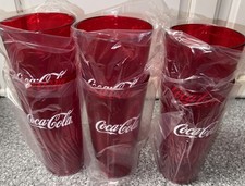 Vaso de plástico texturizado rojo tazas de Coca Cola 24 OZ estilo restaurante - seis