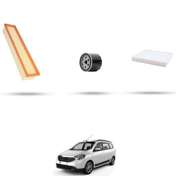 Hoffcar Wartungskit - 3 Filter FüR Dacia Lodgy 1.6 MPI 61KW Ab 2012-image