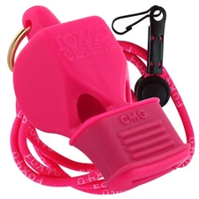 Fox 40 Classic Official CMG 3-Chamber Pealess Whistle + Lanyard, Pink