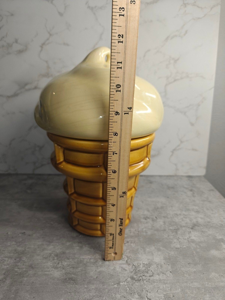 Vintage Ceramic Ice Cream Soft Serve Cookie Jar French Vanilla